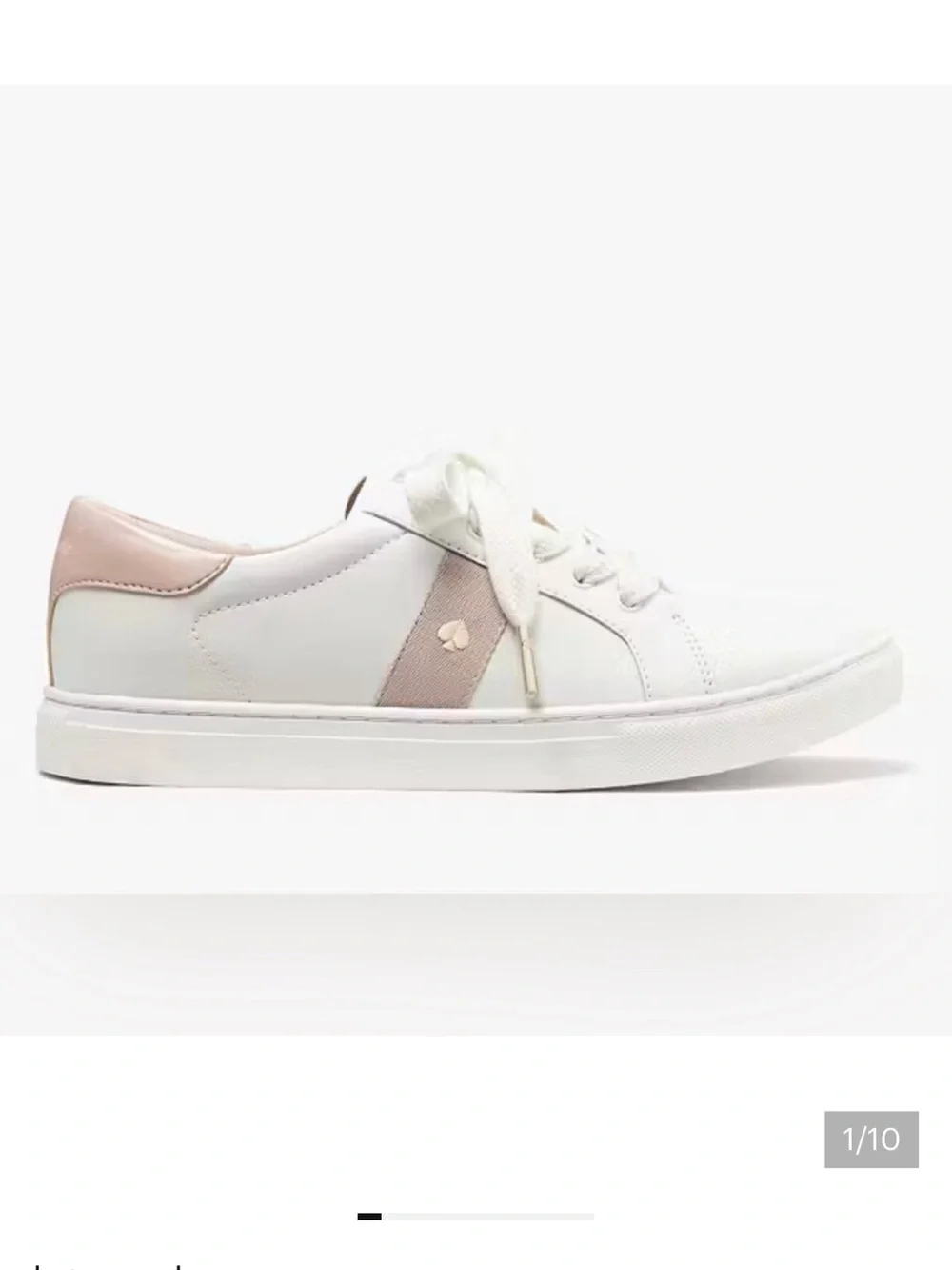 Kate Spade White and Blush Iggy Sneakers, size 7.5
